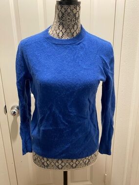 Vibrant Blue Skull Cashmere Sweater EUC
